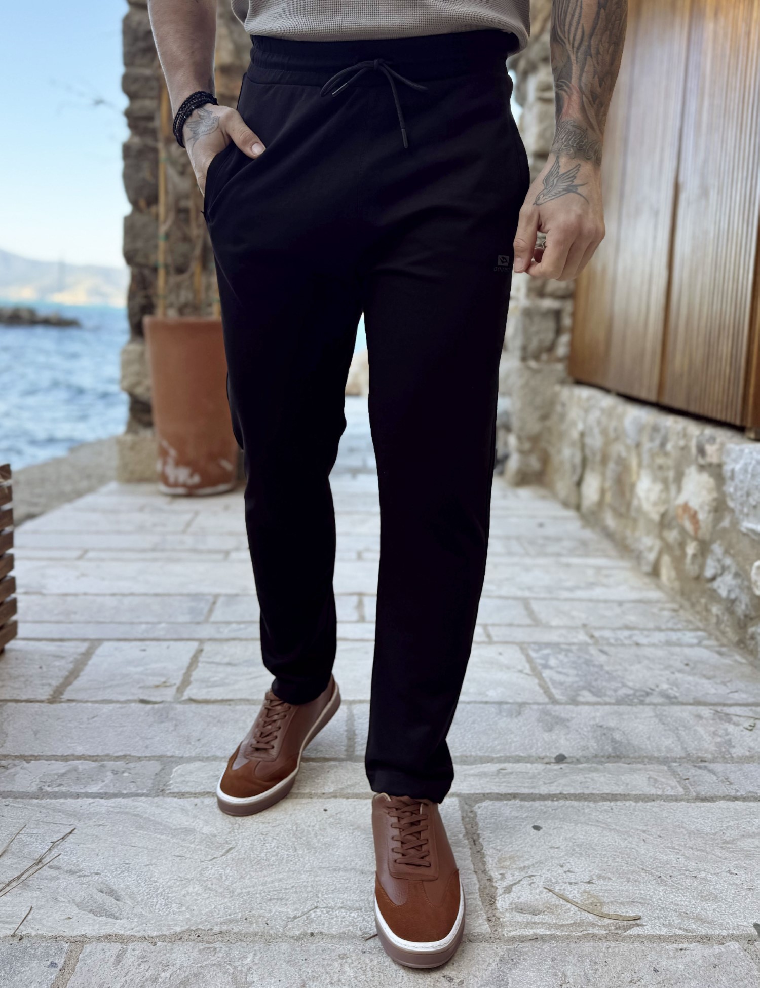 Dynamo ανδρική μαύρη ίσια φόρμα AS439M